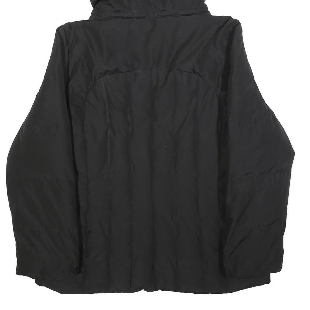 CALVIN KLEIN Womens Black Jacket XL Polyester Blend Hooded Zip Plain Winter Coat