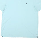 NAUTICA Mens Blue Short Sleeve Plain Polo Shirt L Cotton Blend Casual Summer