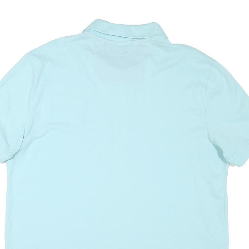 NAUTICA Mens Blue Short Sleeve Plain Polo Shirt L Cotton Blend Casual Summer