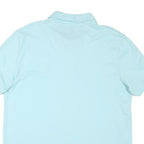 NAUTICA Mens Blue Short Sleeve Plain Polo Shirt L Cotton Blend Casual Summer