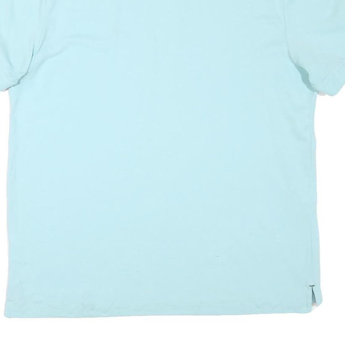 NAUTICA Mens Blue Short Sleeve Plain Polo Shirt L Cotton Blend Casual Summer