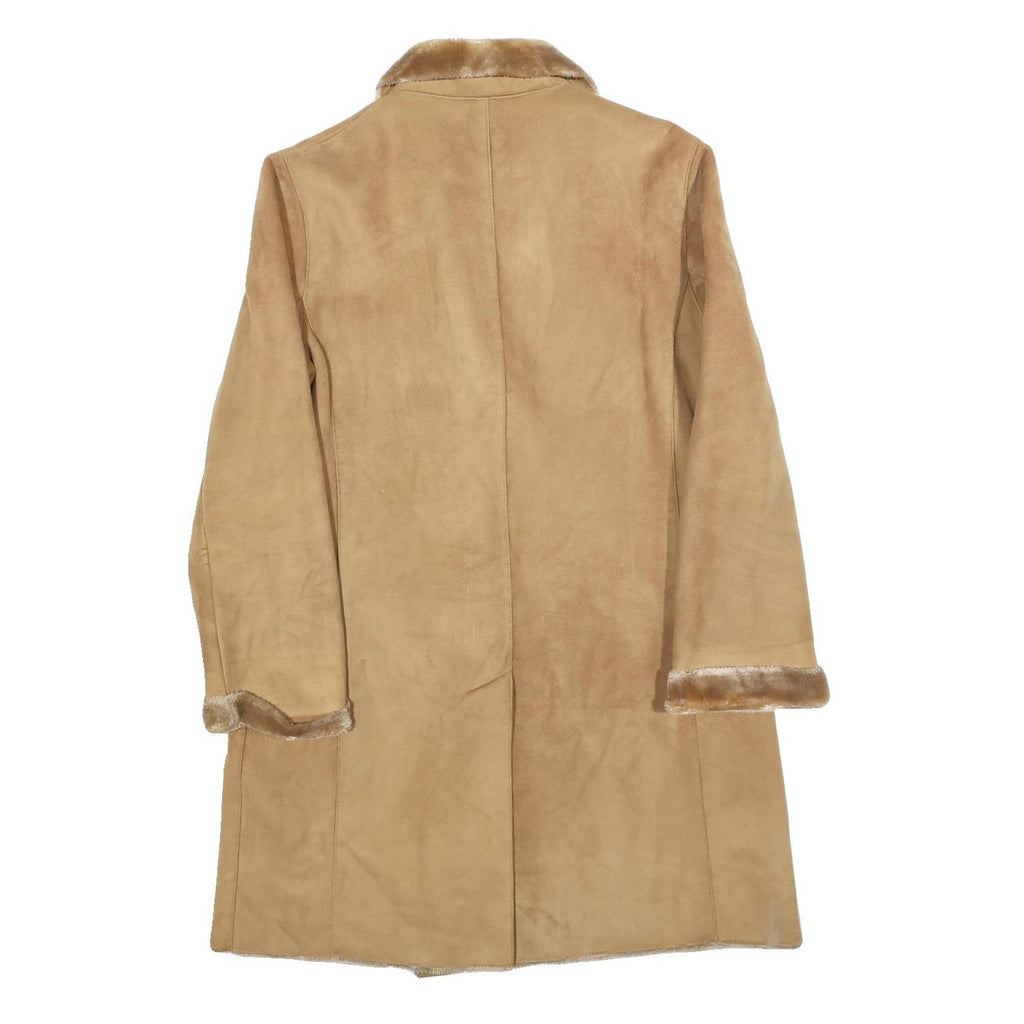 TALLA & MODA Womens Beige Classic Jacket M Polyester Blend Plain Button Closure