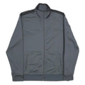 STARTER Mens Grey & Black Track Jacket L Polyester Zip Plain Sporting Wear