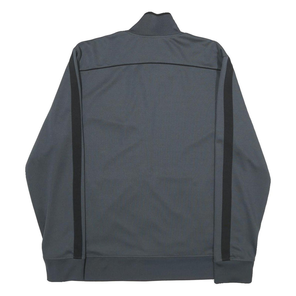 STARTER Mens Grey & Black Track Jacket L Polyester Zip Plain Sporting Wear