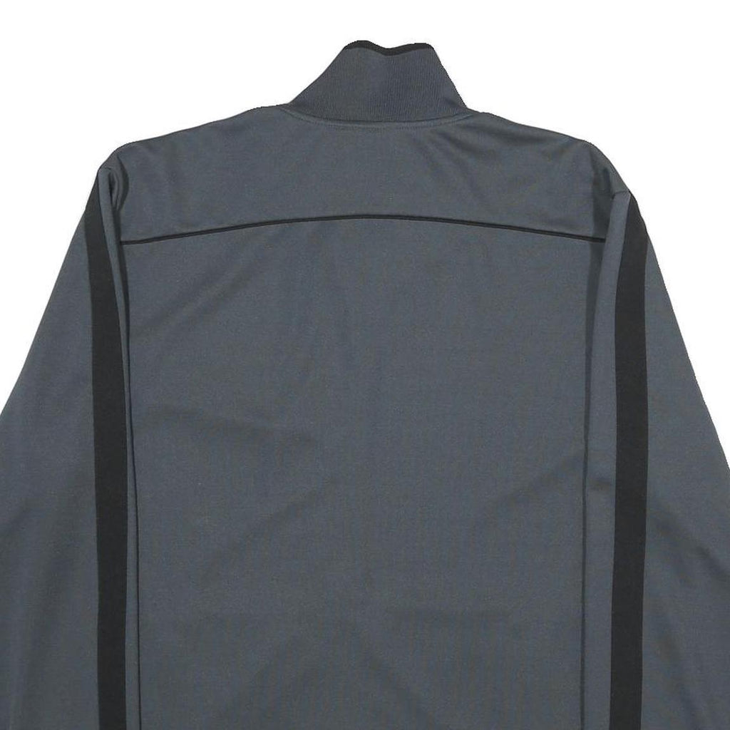 STARTER Mens Grey & Black Track Jacket L Polyester Zip Plain Sporting Wear