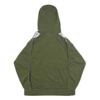 NIKE Womens Green Hoodie L Cotton Blend Pullover Logo Tape Detail