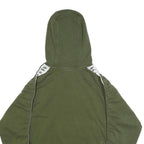 NIKE Womens Green Hoodie L Cotton Blend Pullover Logo Tape Detail