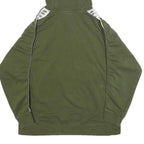 NIKE Womens Green Hoodie L Cotton Blend Pullover Logo Tape Detail