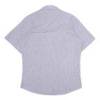 WRANGLER Mens Blue Check Shirt M Western Style Short Sleeve Cotton