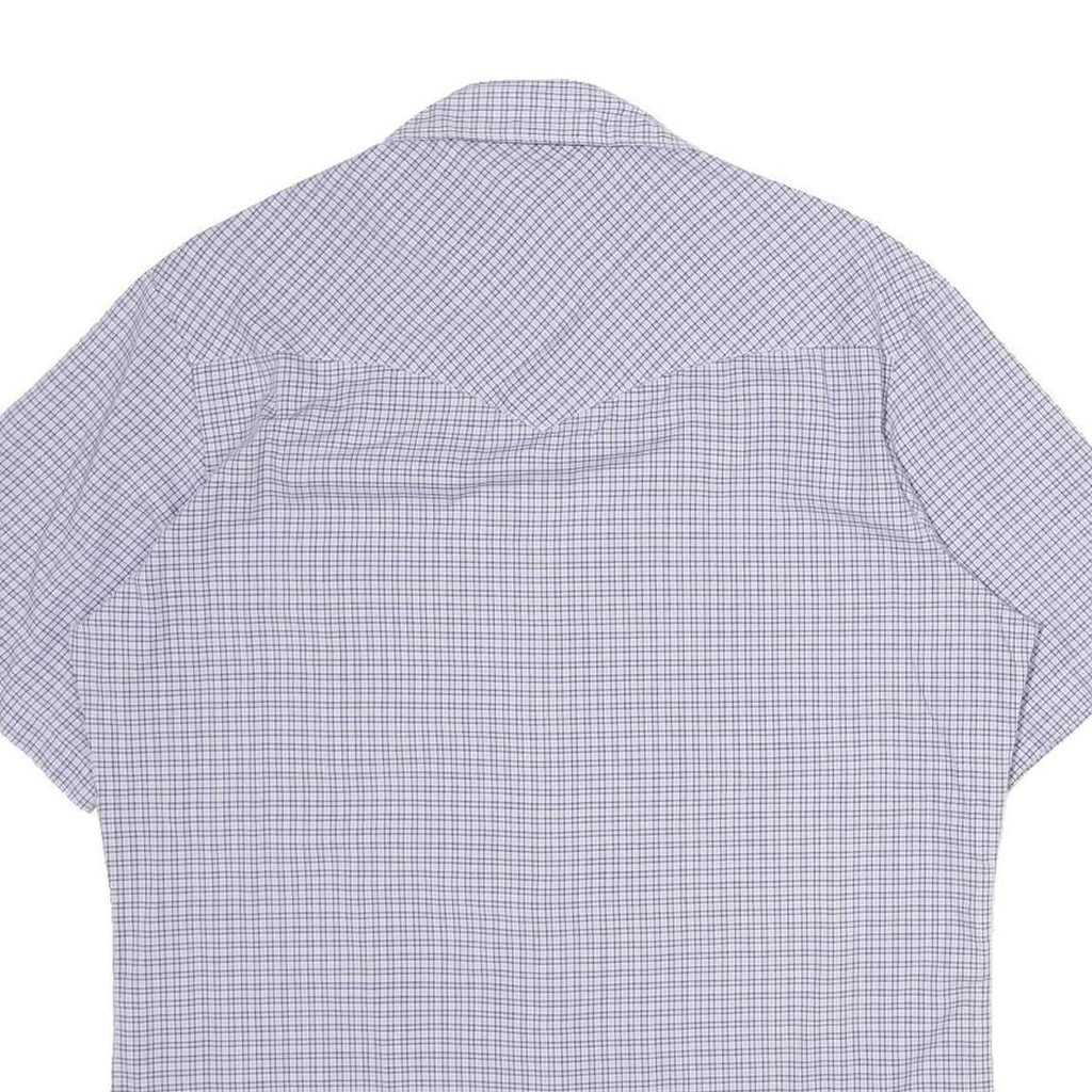 WRANGLER Mens Blue Check Shirt M Western Style Short Sleeve Cotton