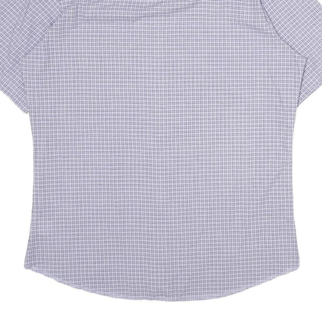 WRANGLER Mens Blue Check Shirt M Western Style Short Sleeve Cotton