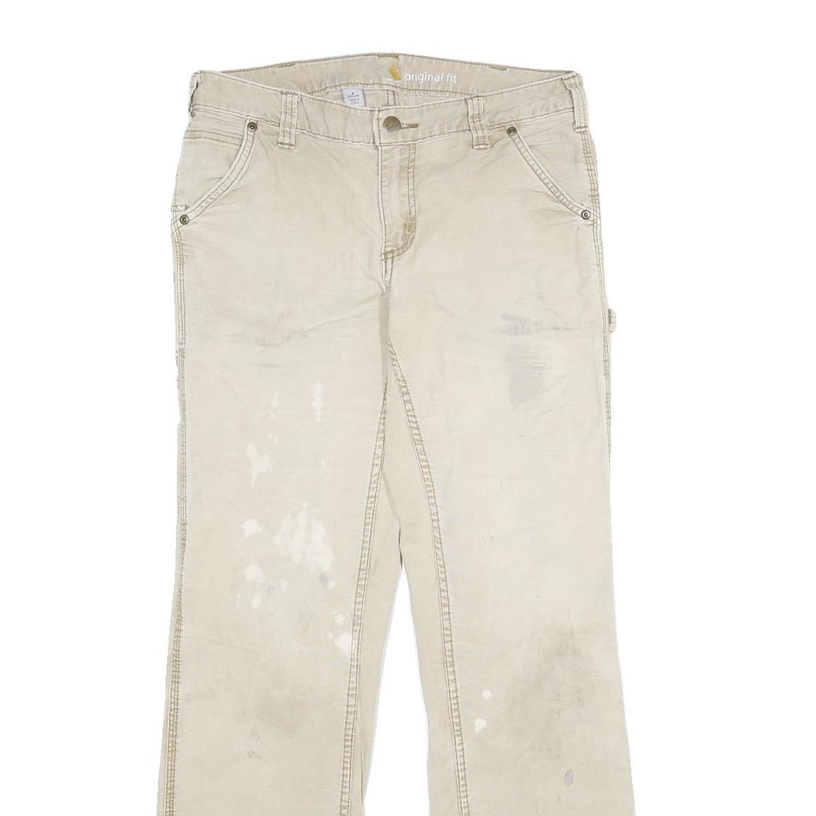 CARHARTT Womens Cotton Blend Beige Classic Straight Trousers W30 L30 Workwear