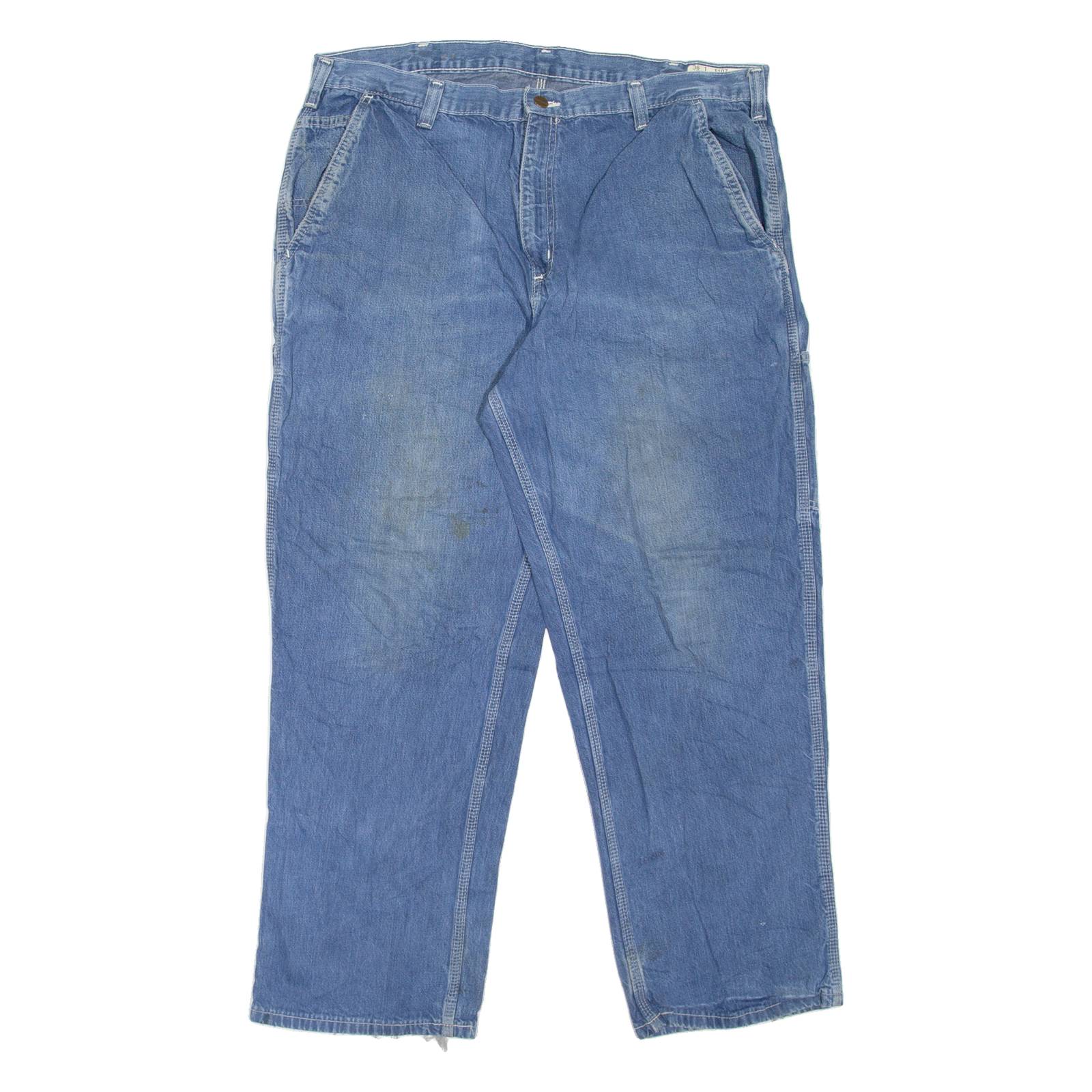CARHARTT Dungaree Fit Carpenter Workwear Mens Jeans Blue Tapered W37 L30