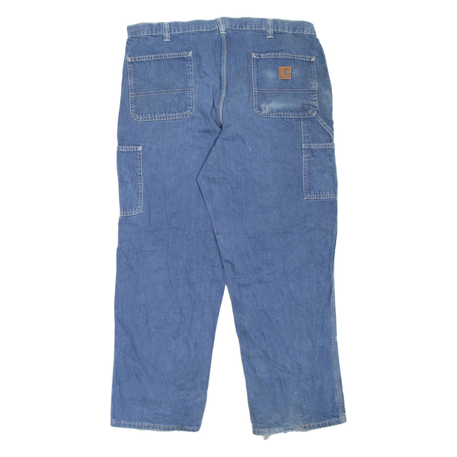 CARHARTT Dungaree Fit Carpenter Workwear Mens Jeans Blue Tapered W37 L30