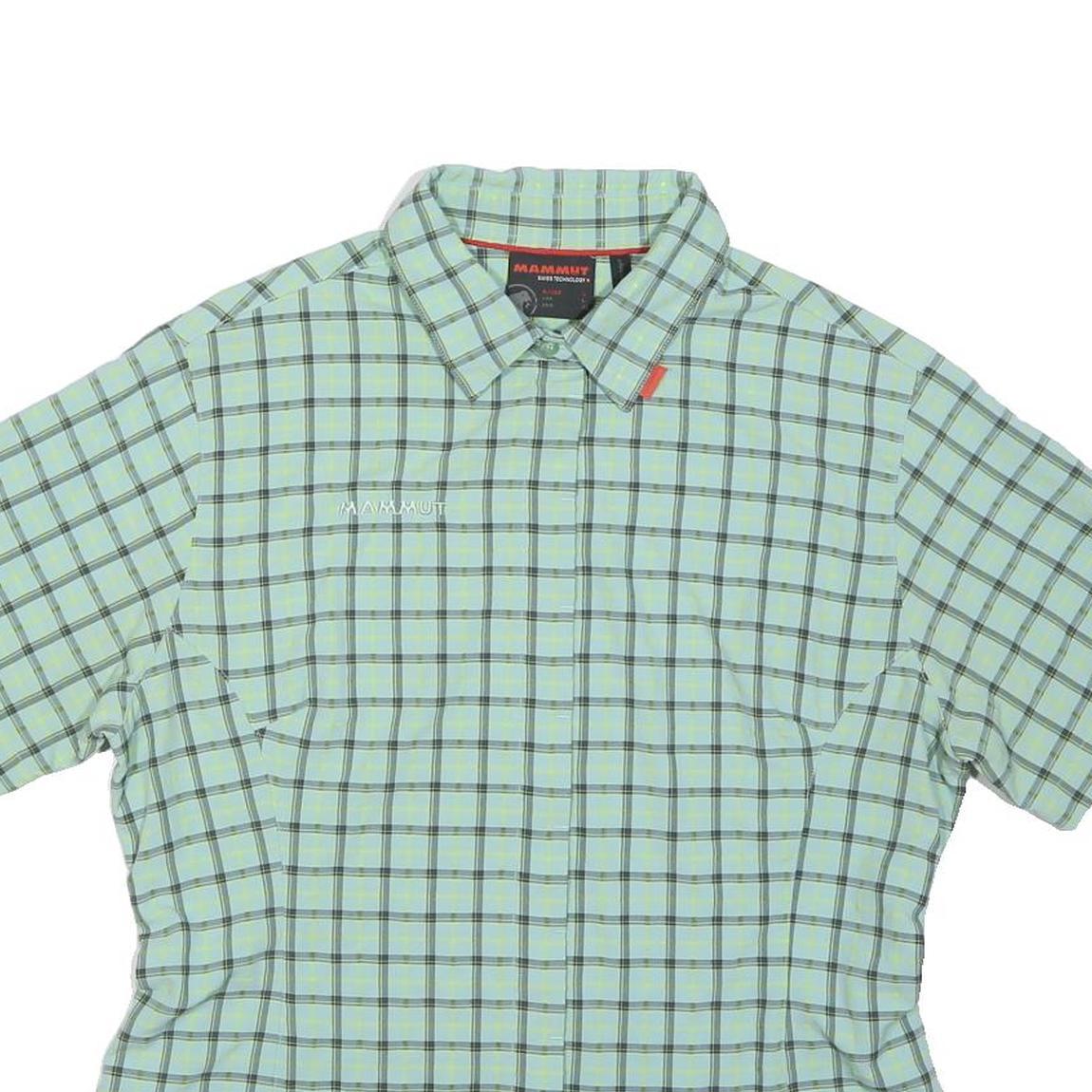 MAMMUT Womens Green Plaid Shirt L Lightweight Breathable Sport Casual Style
