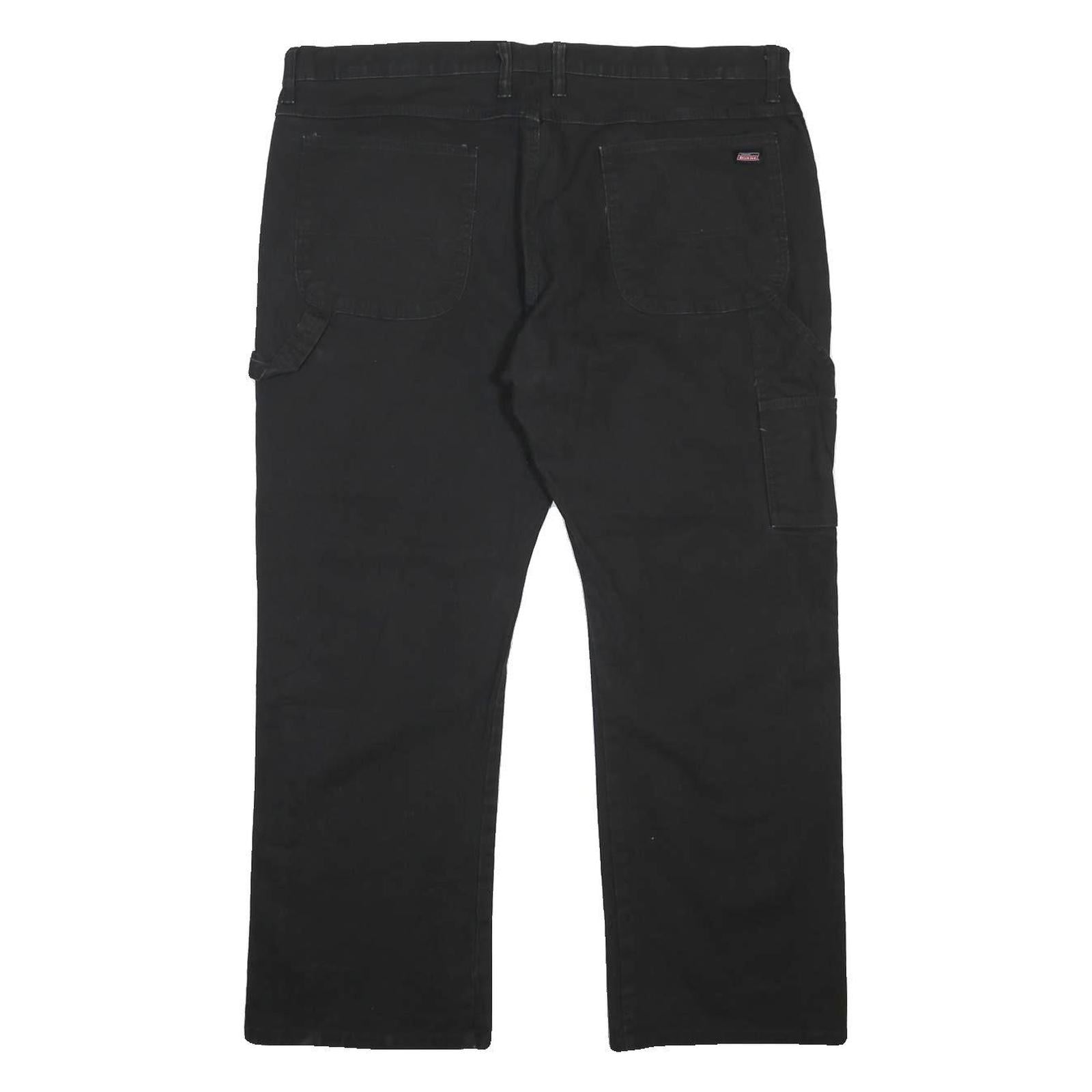 DICKIES Mens Cotton Blend Black Regular Fit Straight Leg Trousers W40 L30