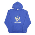 RUSSELL ATHLETIC Mens Blue Softball Pullover Hoodie 2XL Cotton Blend