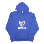 RUSSELL ATHLETIC Mens Blue Softball Pullover Hoodie 2XL Cotton Blend