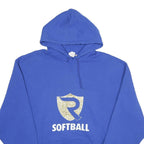 RUSSELL ATHLETIC Mens Blue Softball Pullover Hoodie 2XL Cotton Blend