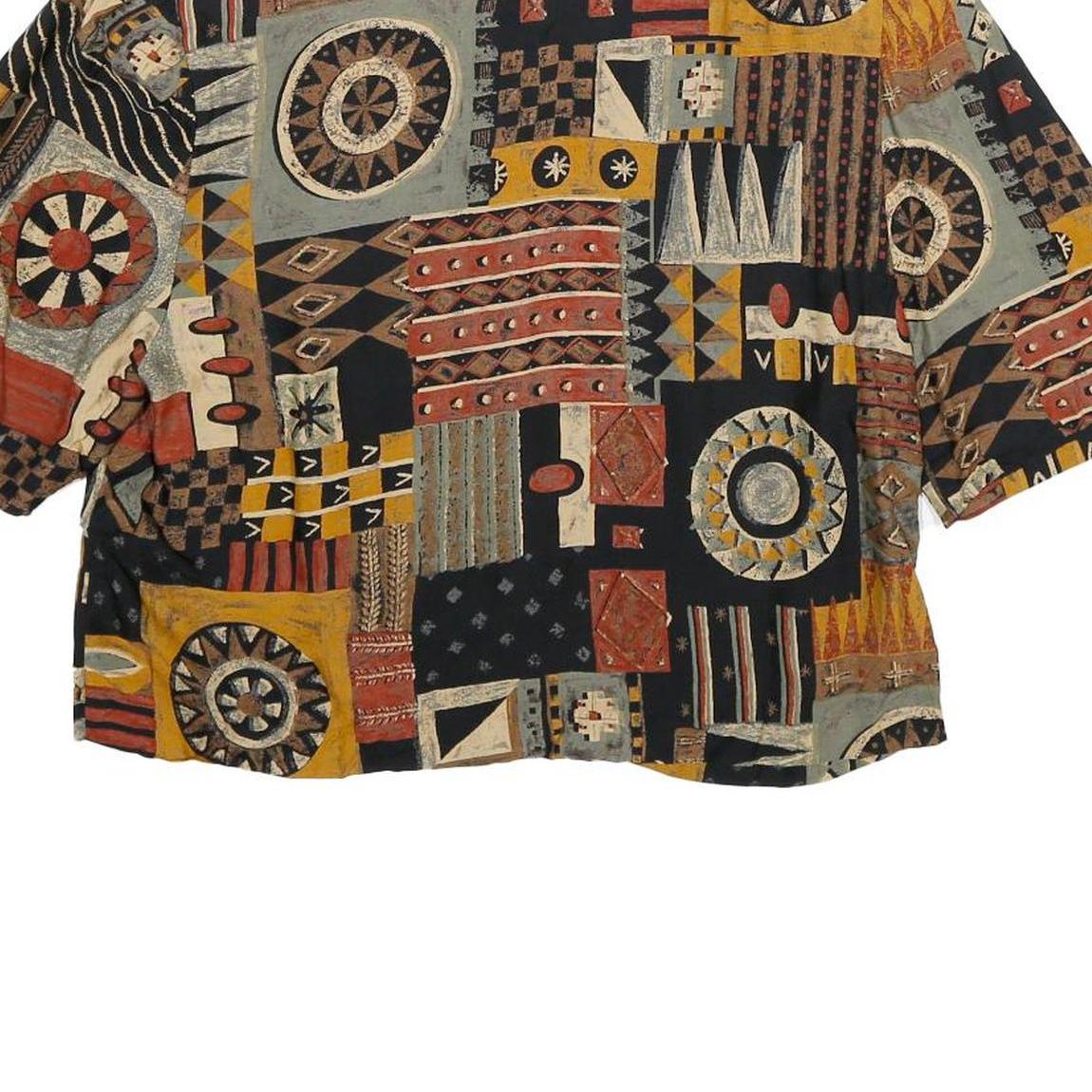 JESSICA HOWARD Womens Black & Red Printed Crop Top Short Sleeve Round Neck S