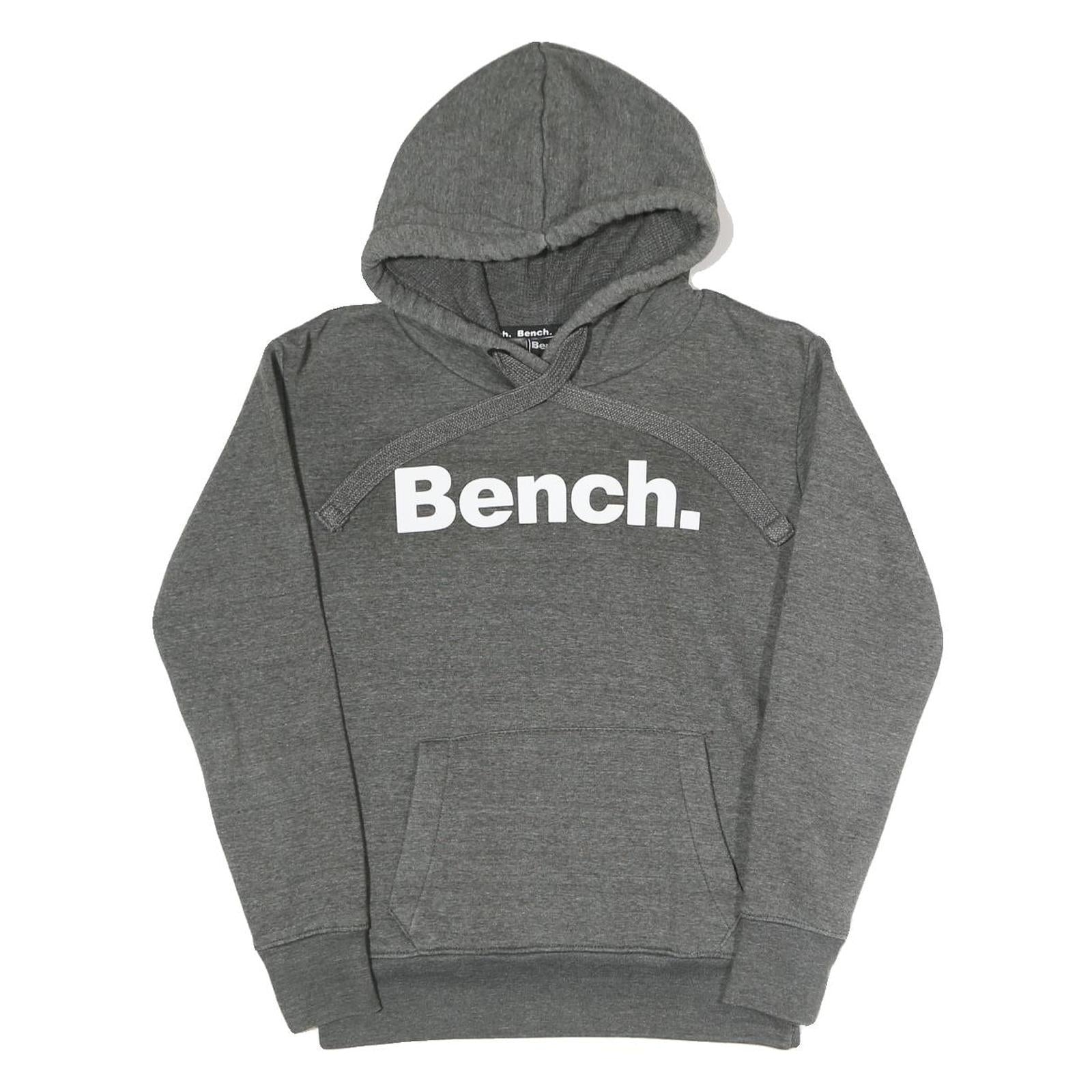 BENCH Womens Grey Pullover Hoodie UK 8 Cotton Blend Casual Sweatshirt