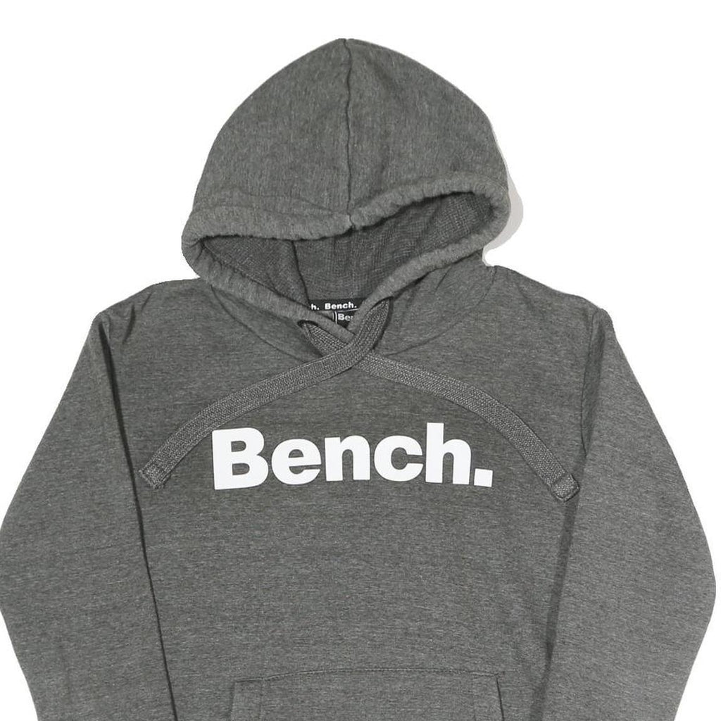 BENCH Womens Grey Pullover Hoodie UK 8 Cotton Blend Casual Sweatshirt