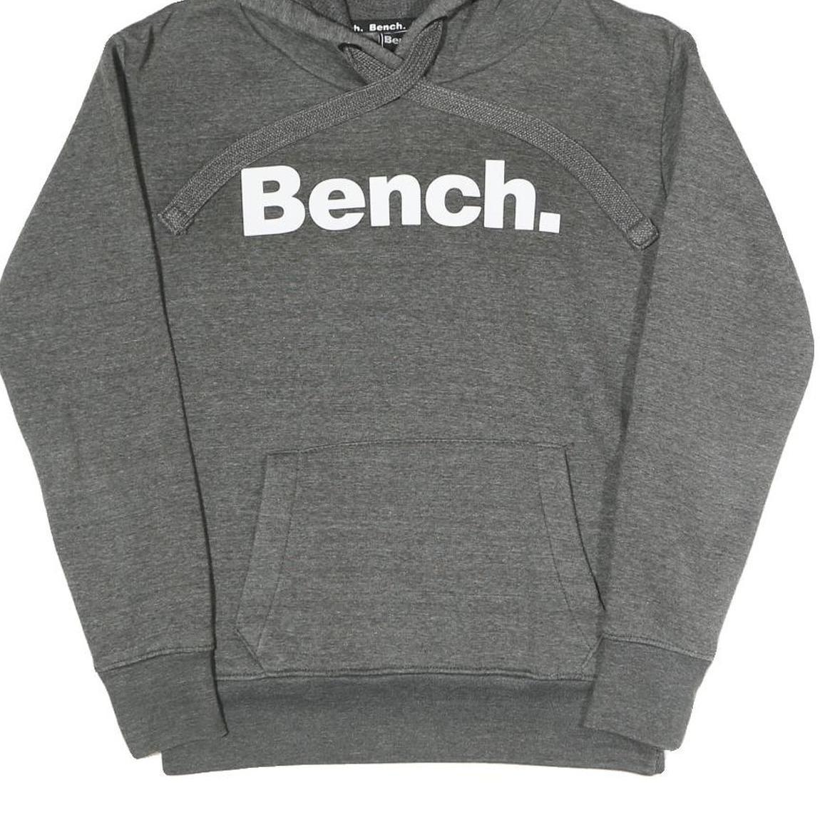 BENCH Womens Grey Pullover Hoodie UK 8 Cotton Blend Casual Sweatshirt
