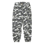 MISSGUIDED Womens Cotton Blend Grey & White Camouflage Relaxed Tapered Trousers