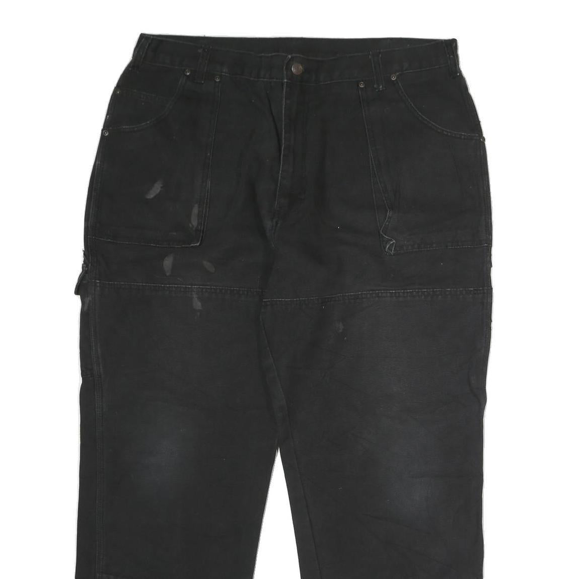 DICKIES Mens Black Regular Fit Straight Leg Denim W38 L32 Workwear Casual