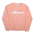 ELLESSE Womens Peach Sweatshirt Crew Neck UK 12 Cotton Blend Casual Sport