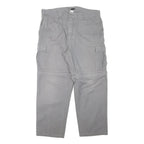 LETS GO Mens Cotton Blend Grey Relaxed Cargo Trousers W38 L30 Casual Workwear
