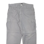LETS GO Mens Cotton Blend Grey Relaxed Cargo Trousers W38 L30 Casual Workwear