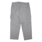 LETS GO Mens Cotton Blend Grey Relaxed Cargo Trousers W38 L30 Casual Workwear