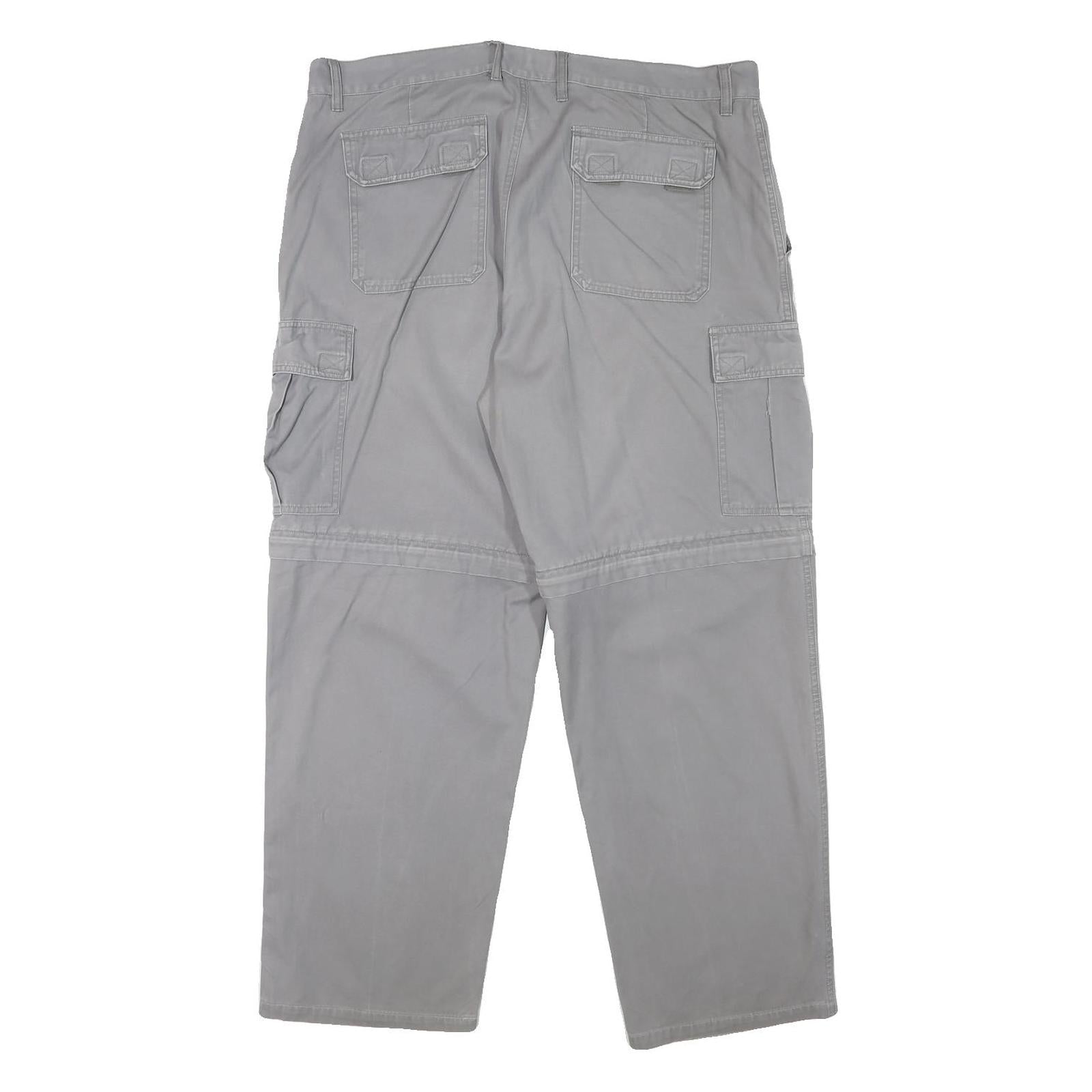 LETS GO Mens Cotton Blend Grey Relaxed Cargo Trousers W38 L30 Casual Workwear
