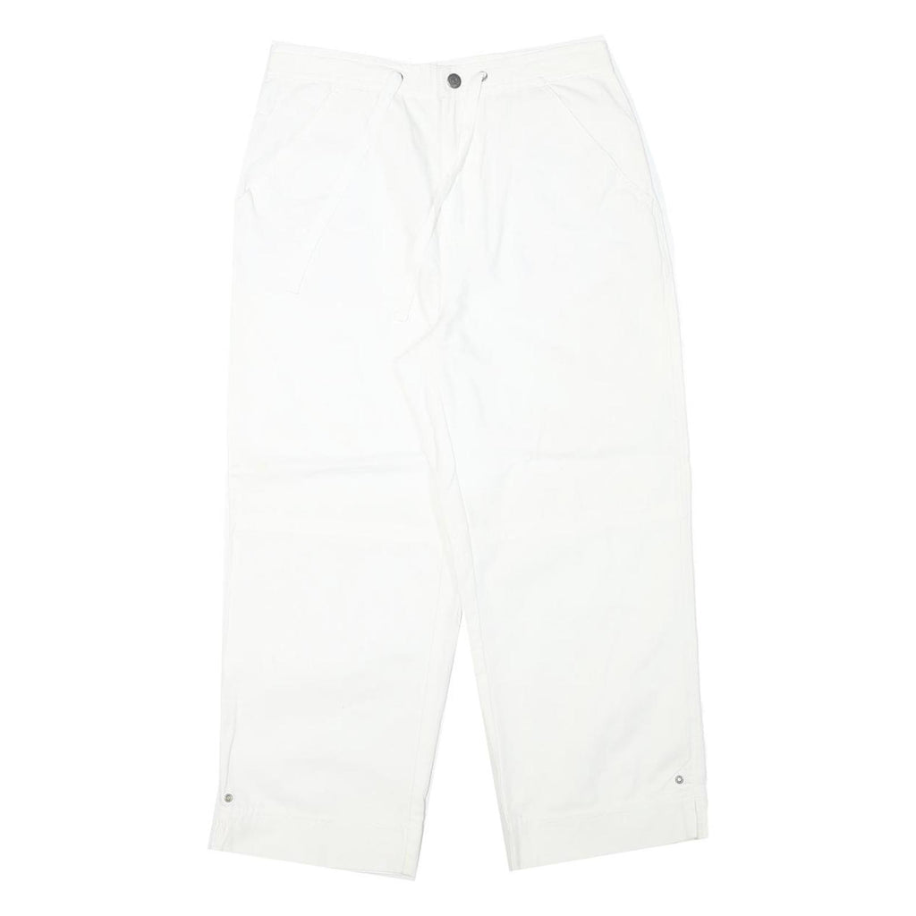 RELATIVITY Womens White Relaxed Fit Straight Leg Trousers W28 L24 Cotton Blend