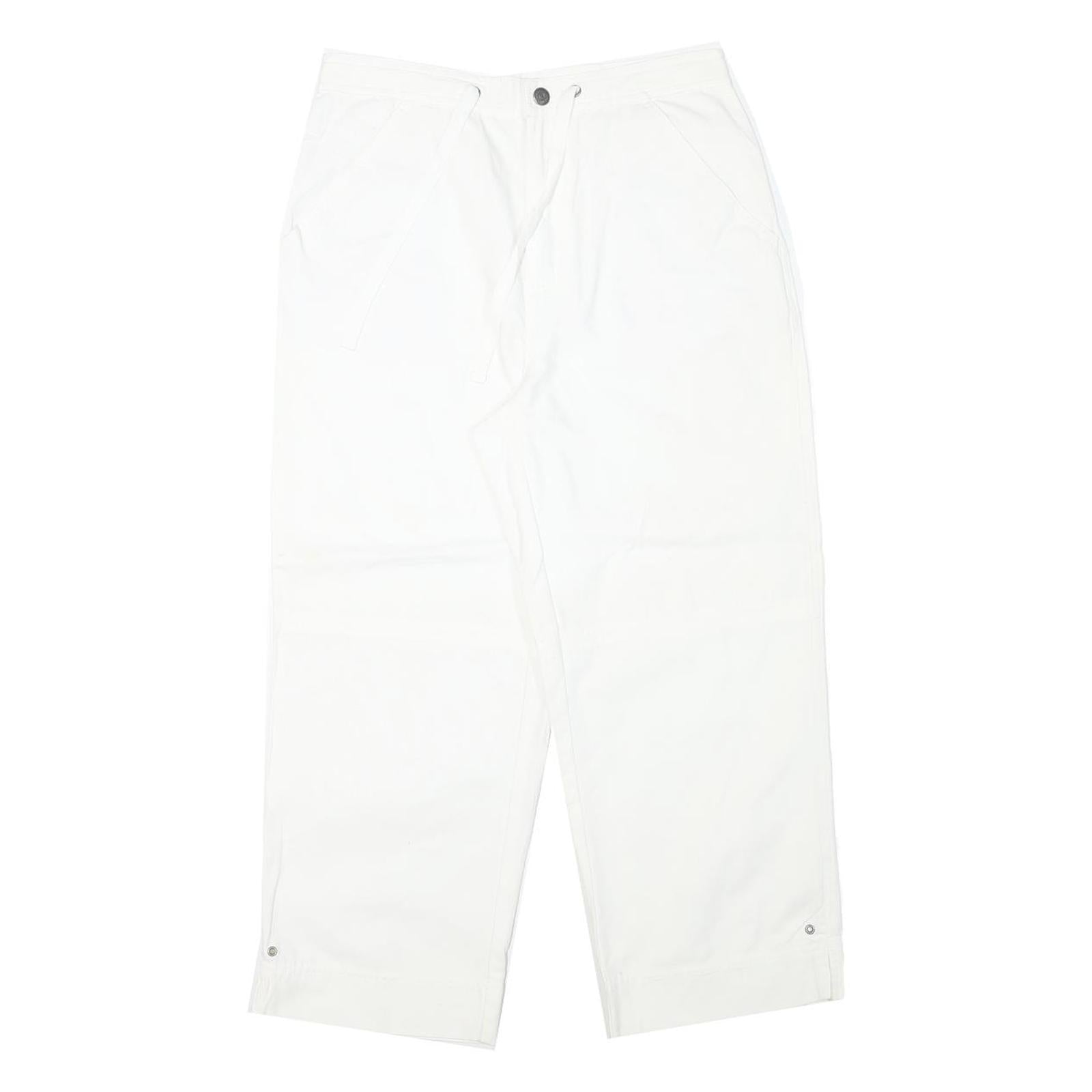 RELATIVITY Womens White Relaxed Fit Straight Leg Trousers W28 L24 Cotton Blend