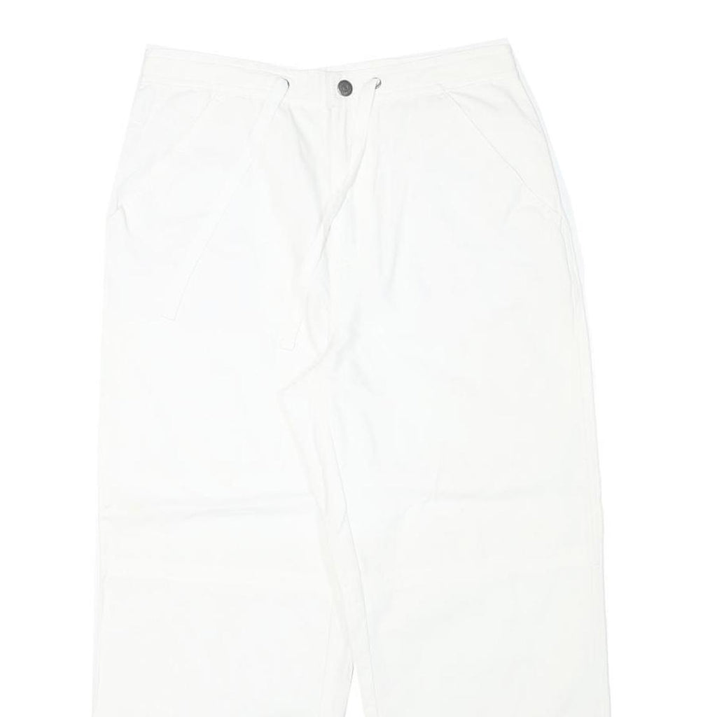 RELATIVITY Womens White Relaxed Fit Straight Leg Trousers W28 L24 Cotton Blend