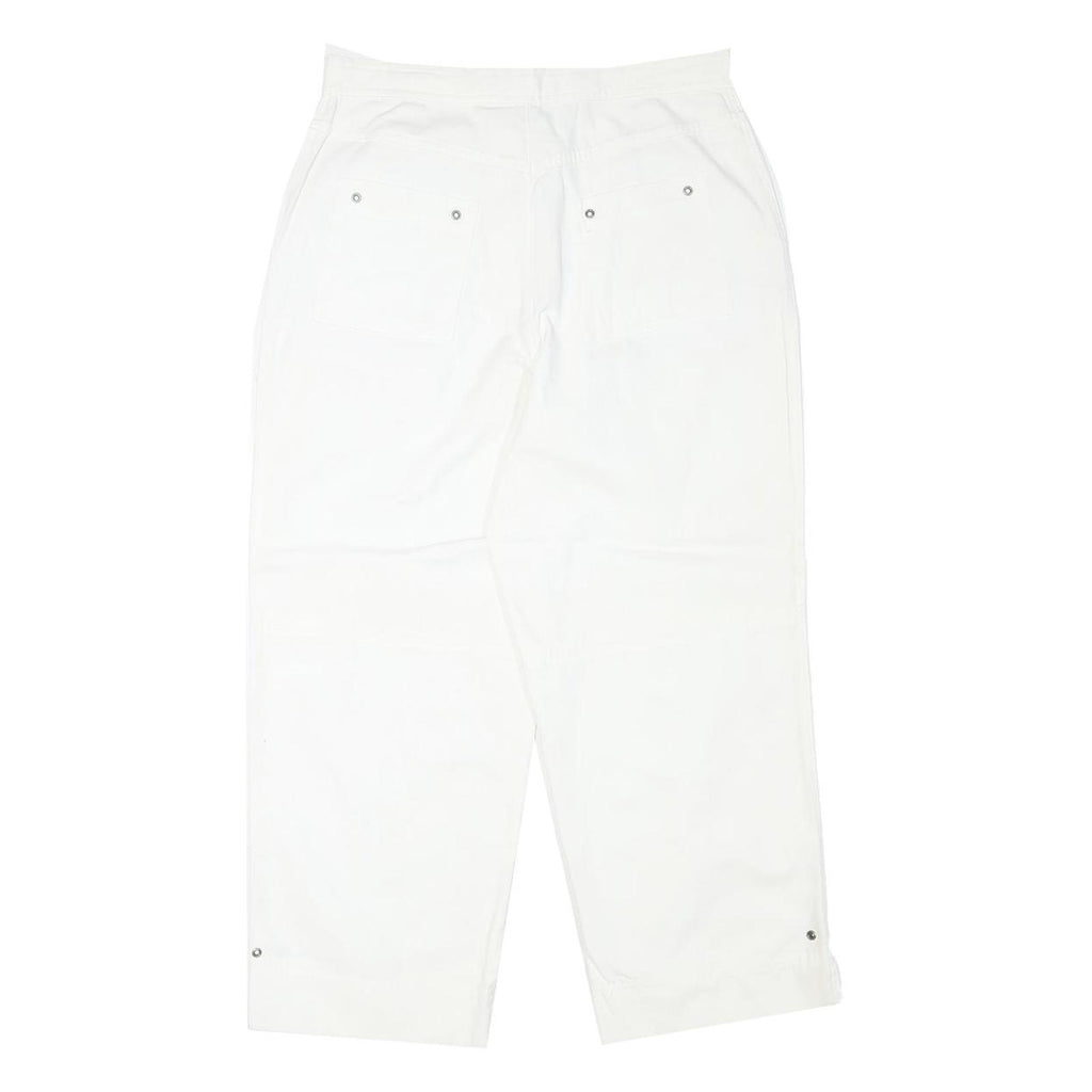 RELATIVITY Womens White Relaxed Fit Straight Leg Trousers W28 L24 Cotton Blend