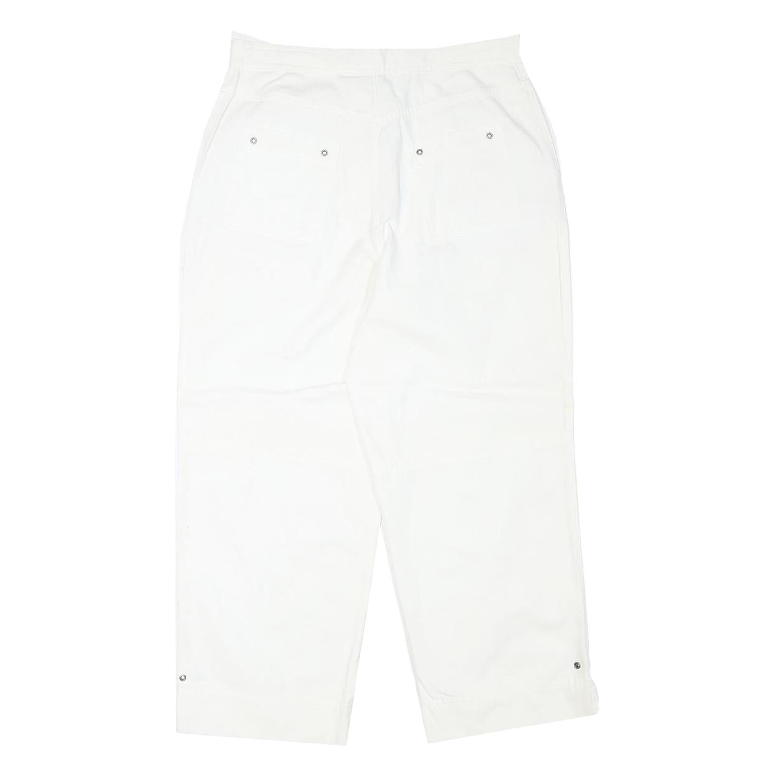 RELATIVITY Womens White Relaxed Fit Straight Leg Trousers W28 L24 Cotton Blend