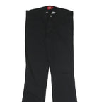 DICKIES Womens Slim Black Cotton Blend Trousers W30 L30 Zip Closure