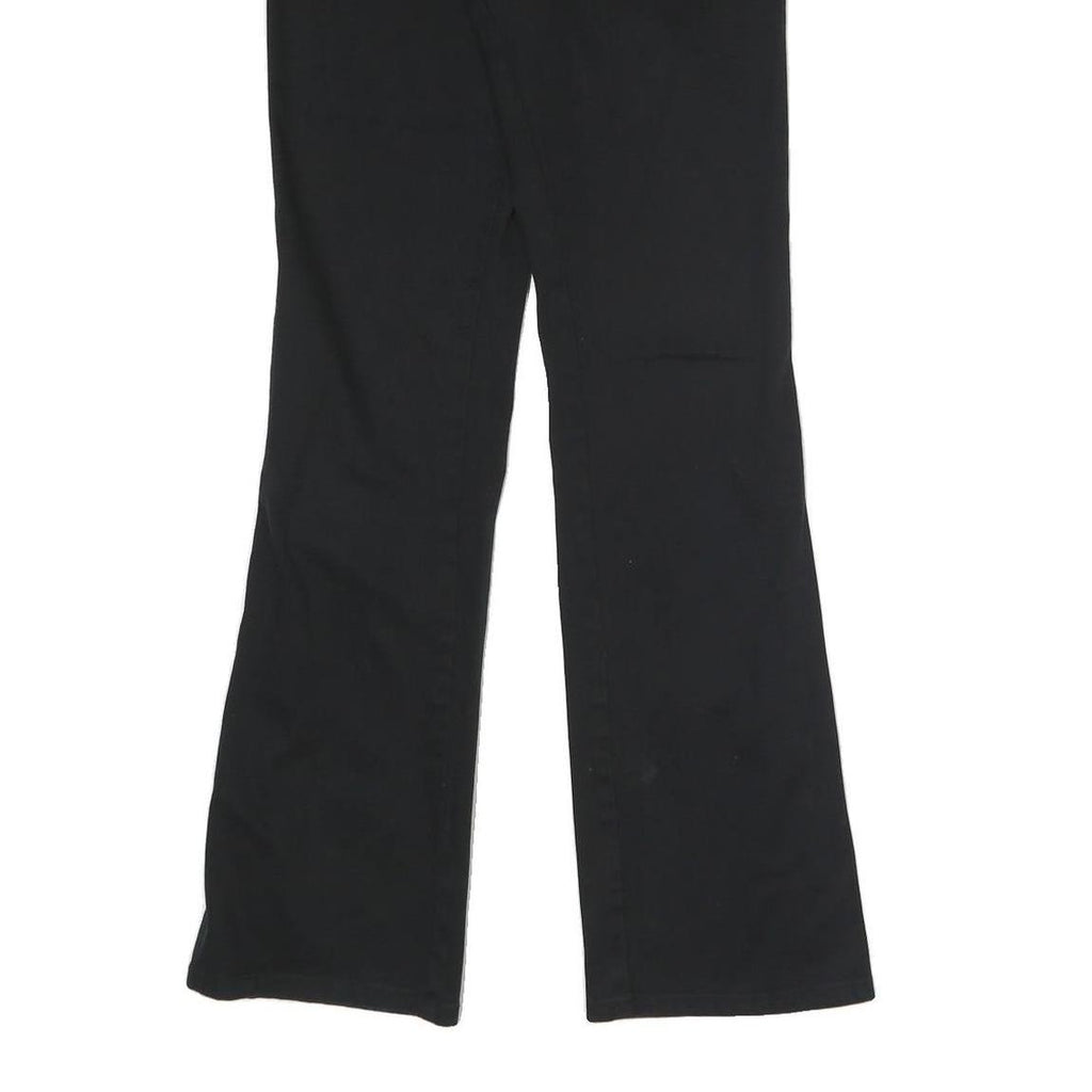 DICKIES Womens Slim Black Cotton Blend Trousers W30 L30 Zip Closure