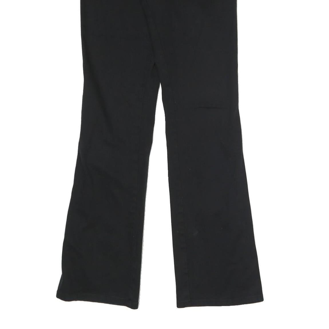 DICKIES Womens Slim Black Cotton Blend Trousers W30 L30 Zip Closure