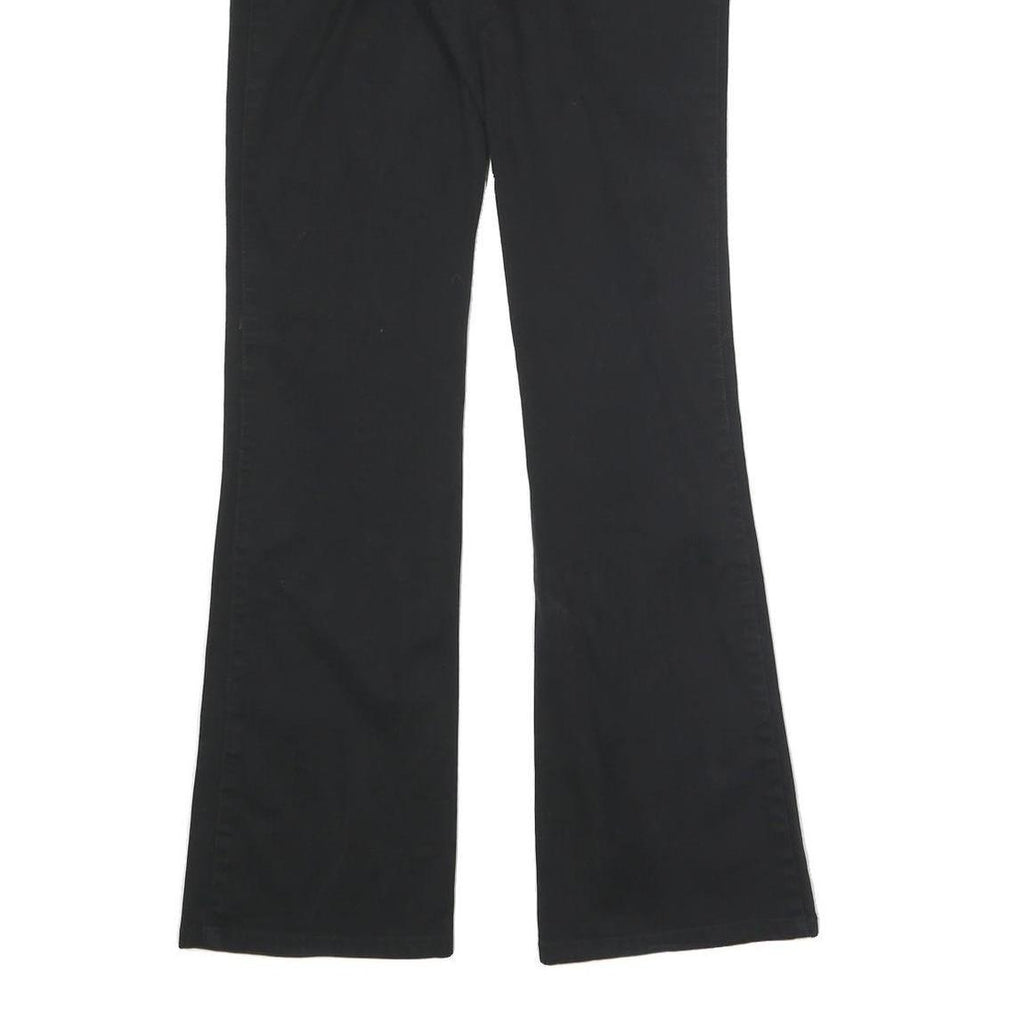 DICKIES Womens Slim Black Cotton Blend Trousers W30 L30 Zip Closure