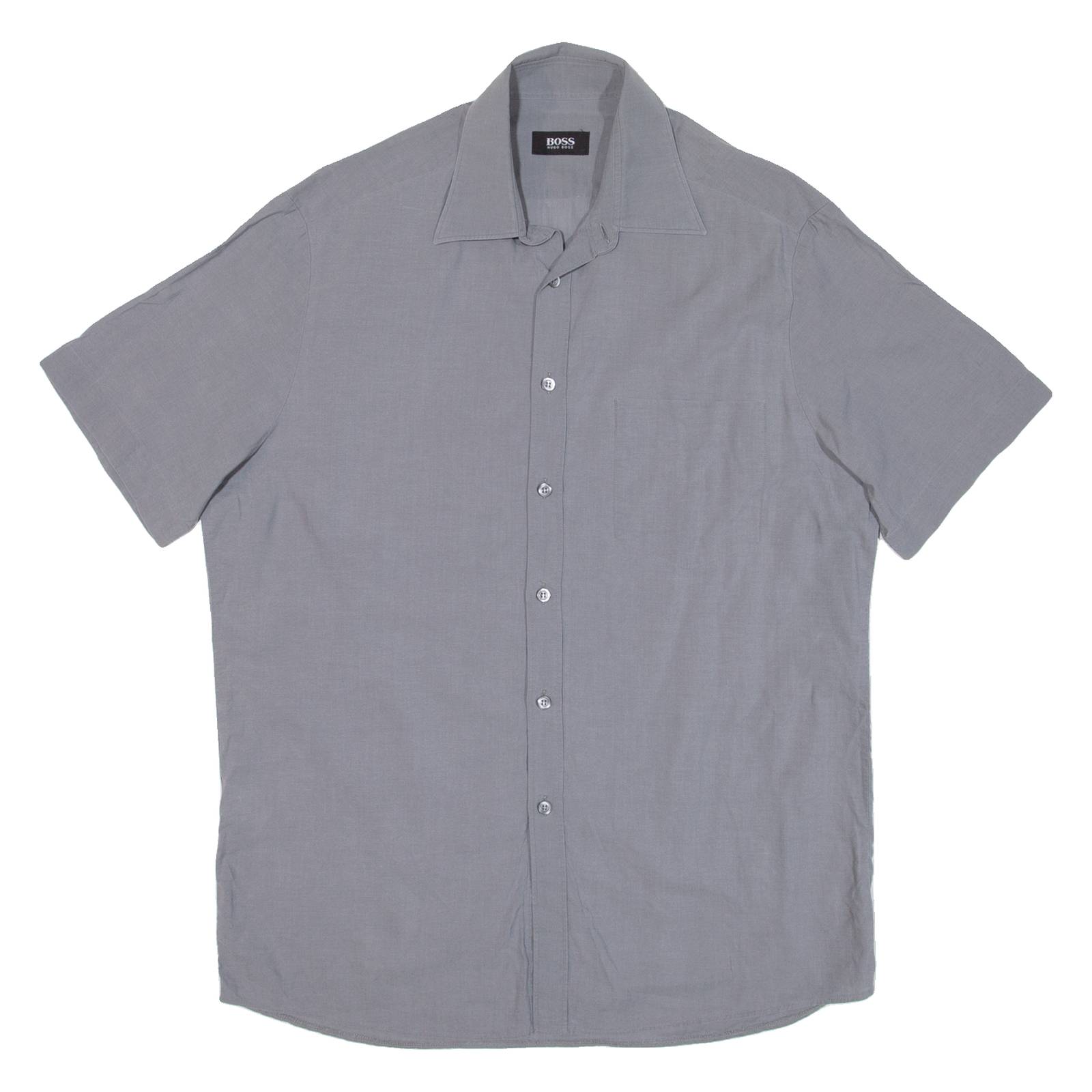 BOSS HUGO BOSS Mens Plain Shirt Grey L