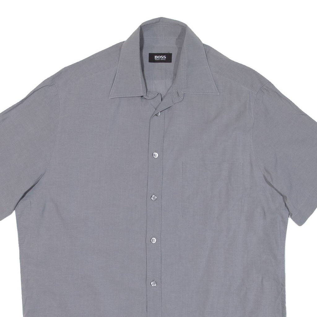 BOSS HUGO BOSS Mens Plain Shirt Grey L