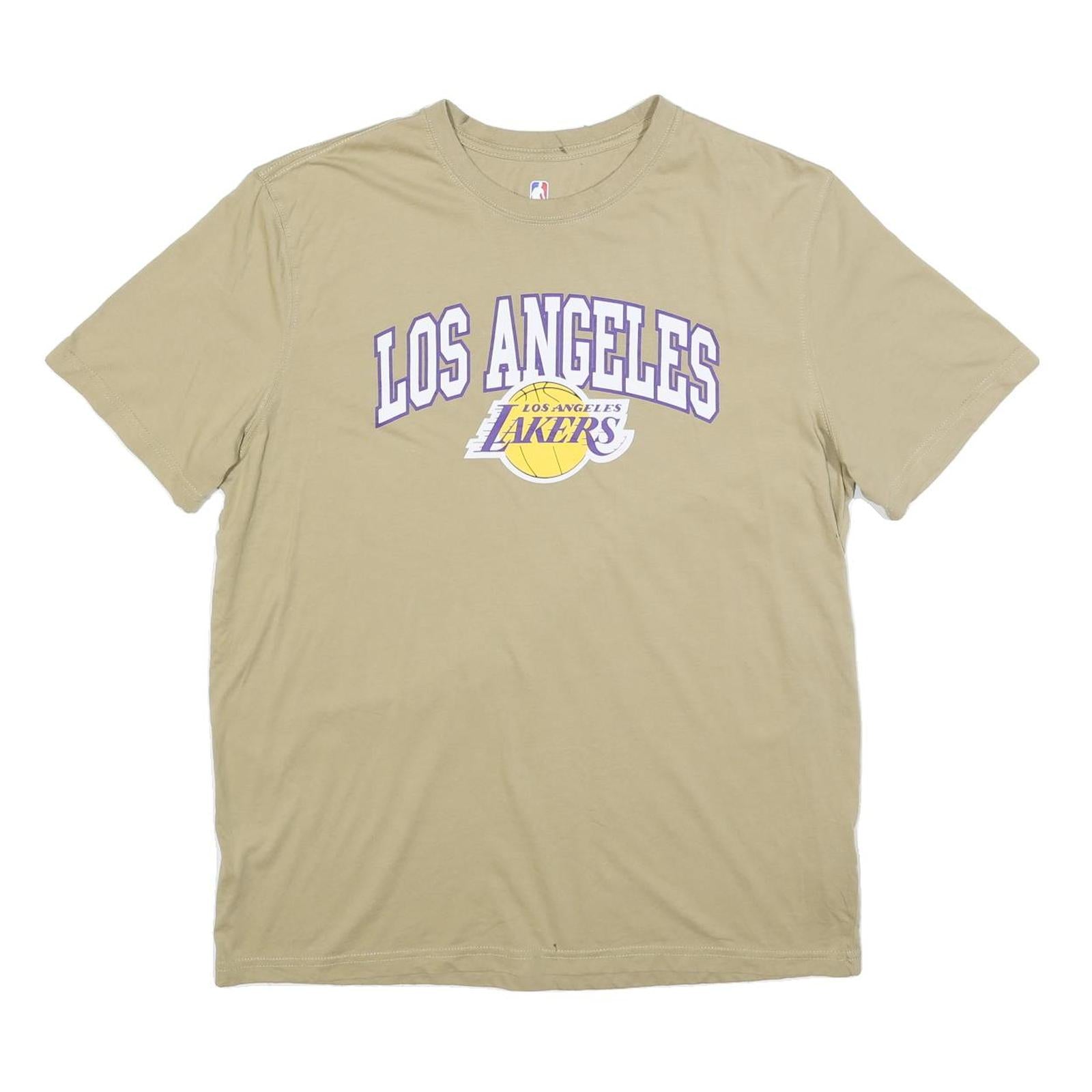 NBA Mens Beige Los Angeles Lakers Graphic T-Shirt XL Short Sleeve Crew Neck