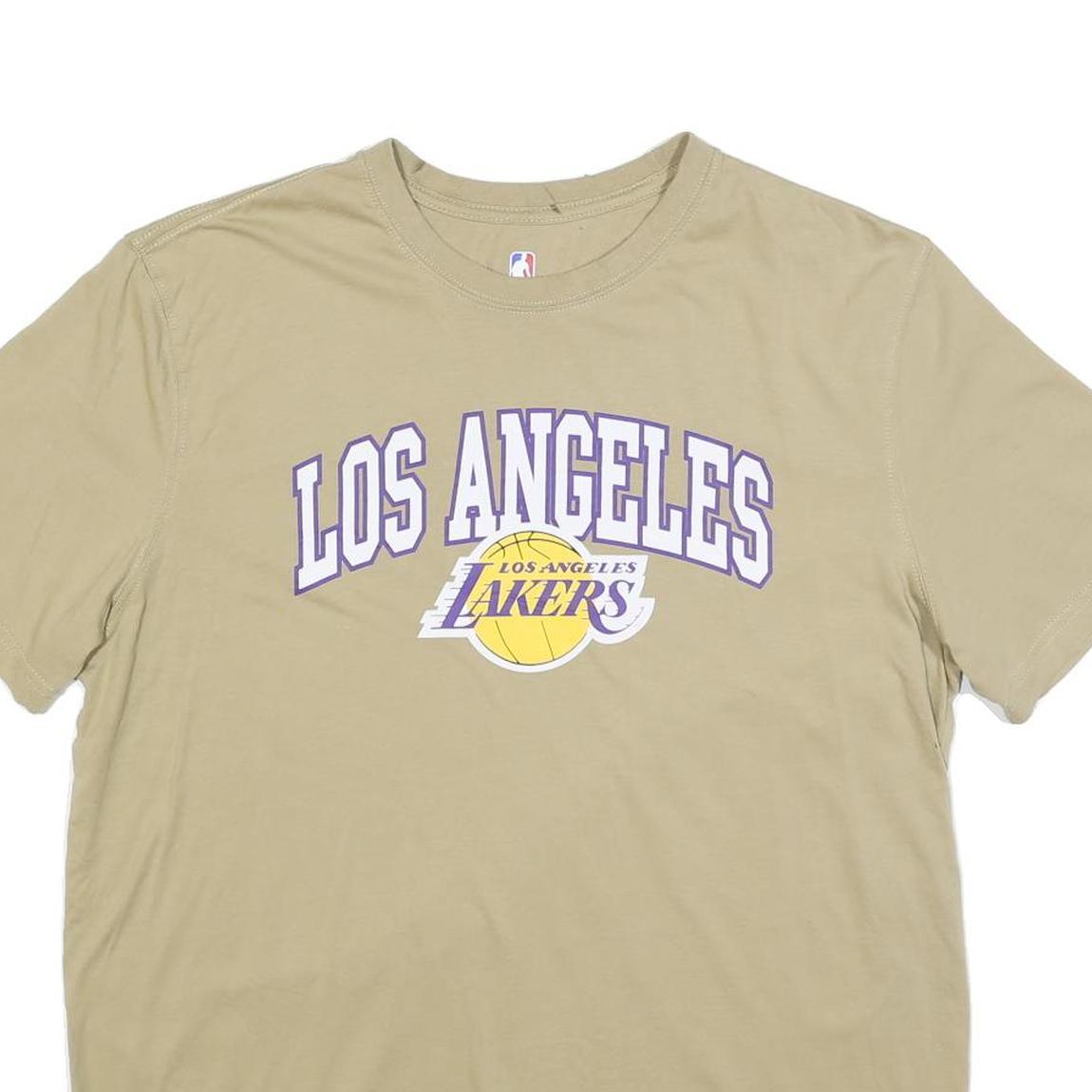 NBA Mens Beige Los Angeles Lakers Graphic T-Shirt XL Short Sleeve Crew Neck