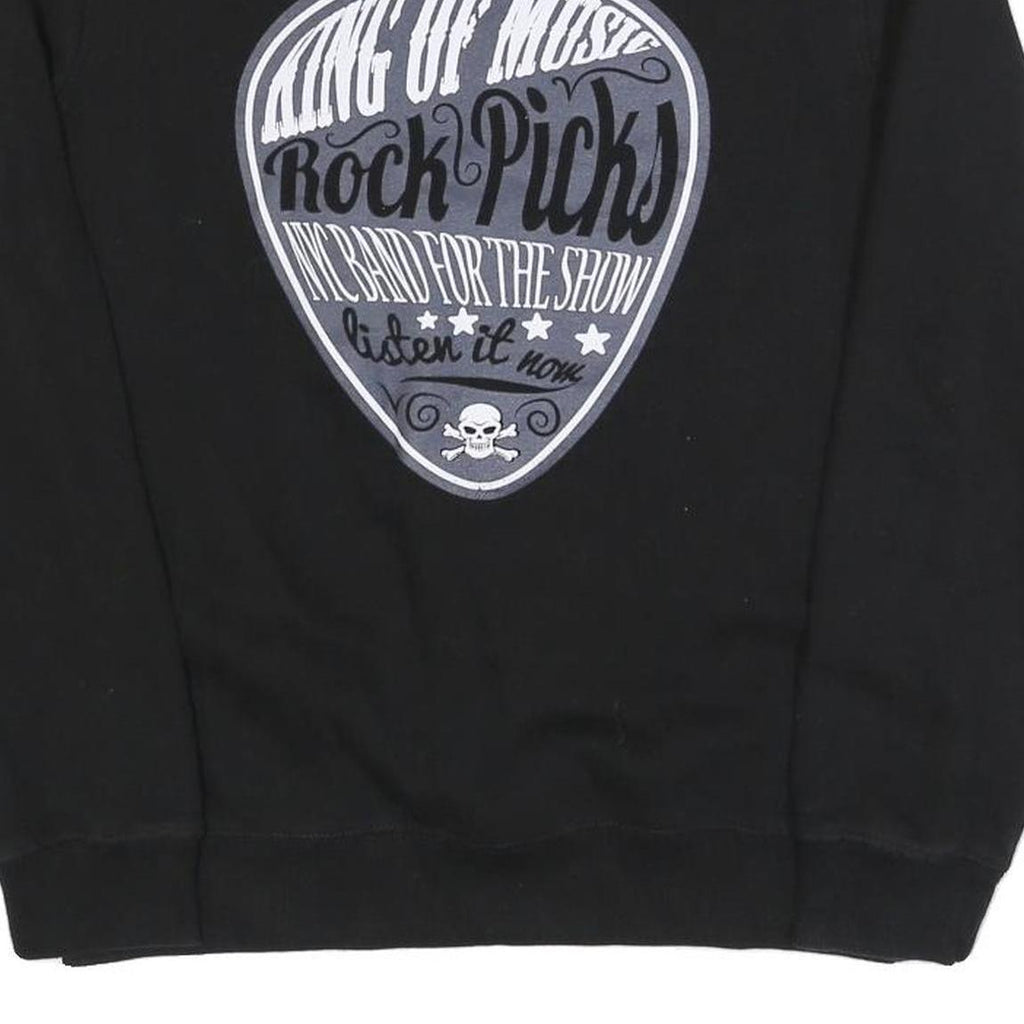 HARRIS LEWIS Mens Black King Of Music Crew Neck L Cotton Blend Sweatshirt