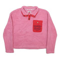 TOMMY JEANS Womens Pink & Red Patterned Pullover Crew Neck Chunky Knit S Tommy