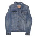 LEVI'S Womens Blue Denim Jacket S Cotton Blend Button Closure Classic Fit